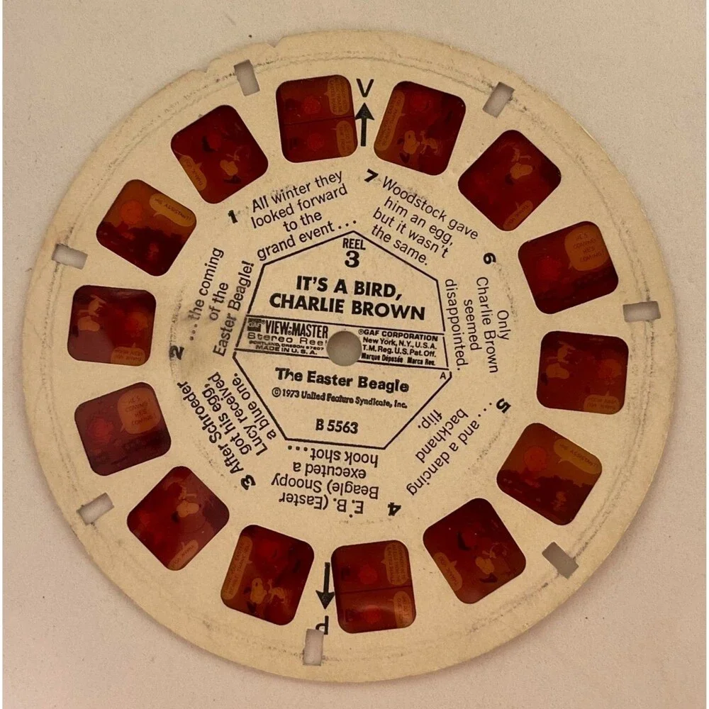 Vintage 1973 Viewmaster It’s a Bird Charlie Brown 3 reel Set GAF B-556 - Picture 5 of 5